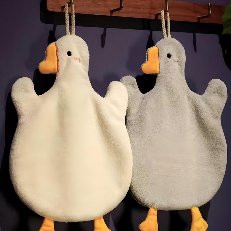 Kitchen Towel - Funny Cartoon Duck Design Hanging Cloth, Two-Layer Microfiber, Ultra Soft and Absorbent, Perfect Decorative Hand Dryer for Fun and Functional Use - Image 3