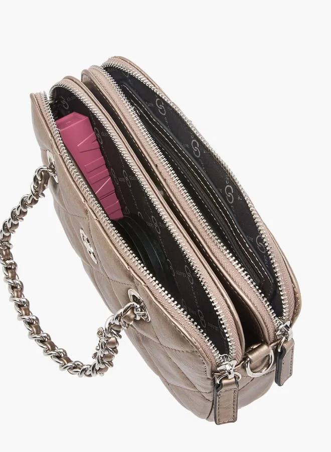 Celeste Women Quilted Crossbody Bag with Detachable Chain Strap and Handles