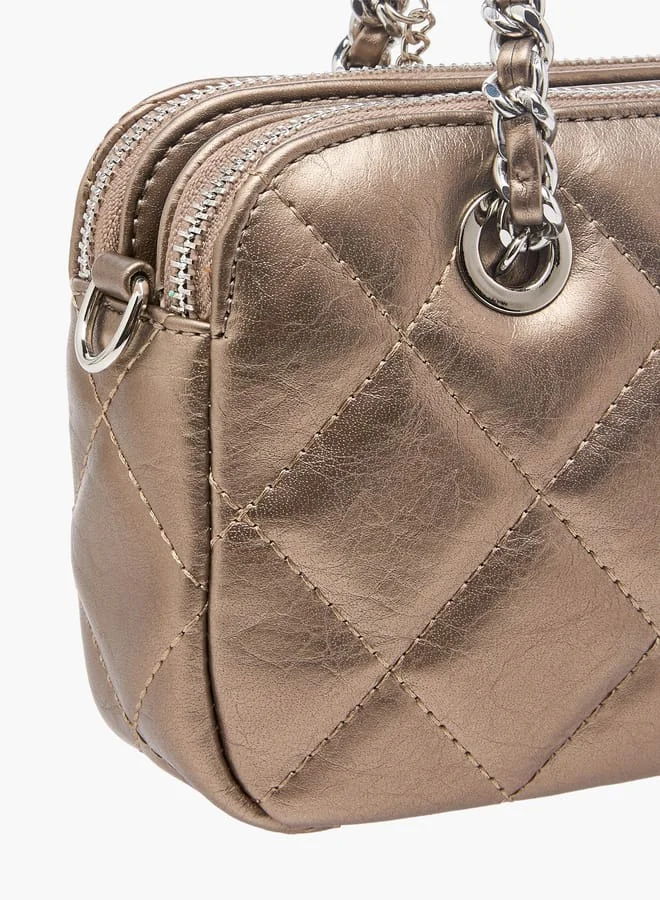 Celeste Women Quilted Crossbody Bag with Detachable Chain Strap and Handles