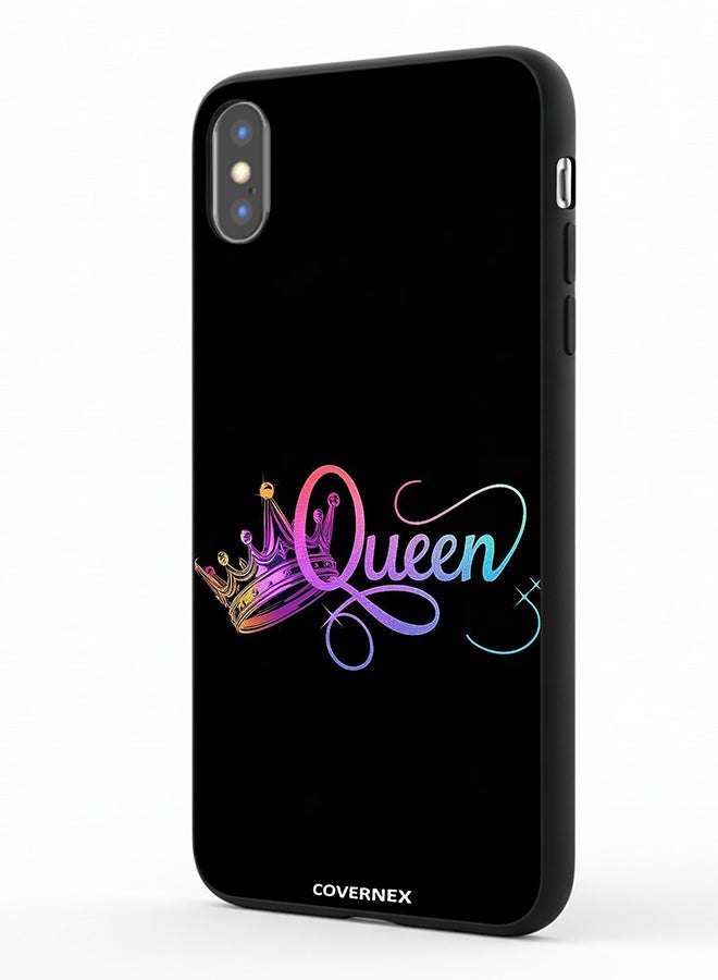Covernex Apple iPhone Xs Protective Case Cover Printed Featuring The Queen with Holographic Crown - Image 1
