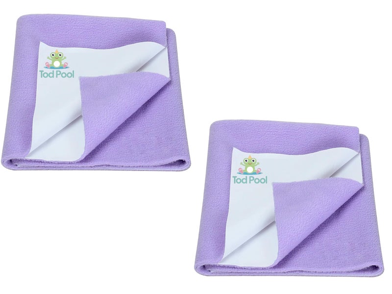 Tod PooL Breathable Bed Protector | Anti-Piling Fleece Extra Absorbent Washable | Waterproof Quick Dry Sheet | Bed Protector Sheet for Kids and Adults (2, Voilet, Small (70x50cm)) - Image 1