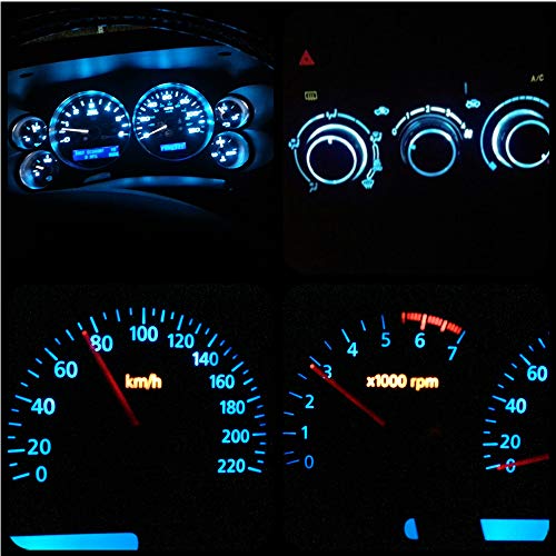 WLJH 10x Ice Blue T3 Neo Wedge Led 3030 SMD Chip 8mm Base Car Dash Instrument Bulb Clock Check Engine Transmission Fasten Seat Belt Hi-Beam Parking Brake Turn Signal Ignition Indicator Lights - Image 4