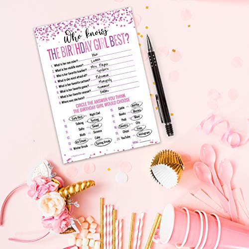 Pink Pixie Studio 15 Who Knows The Birthday Girl Best Game Cards- for Child or Teen- Fun and Easy Game for Party or Sleepover- Girl Birthday Supplies, Activity, Decorations - Image 4