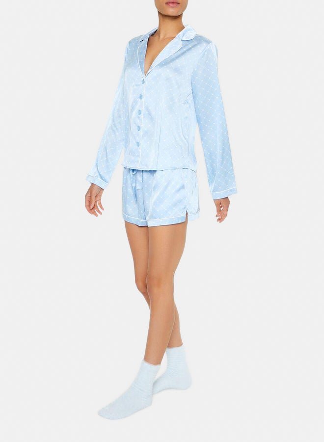 FOREVER 21 Lattice Shirt & Shorts Pajama Set - Image 5