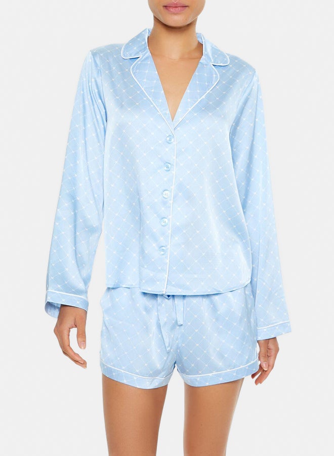 FOREVER 21 Lattice Shirt & Shorts Pajama Set - Image 2