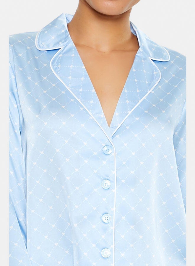 FOREVER 21 Lattice Shirt & Shorts Pajama Set - Image 3