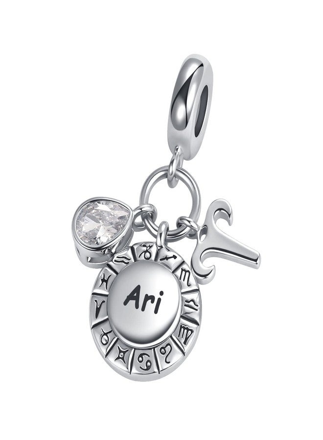 QeenseKc Aries Zodiac Sign Teardrop Birthstone Birthday Charm Constellation Bead for Pandora Bracelet - Image 2