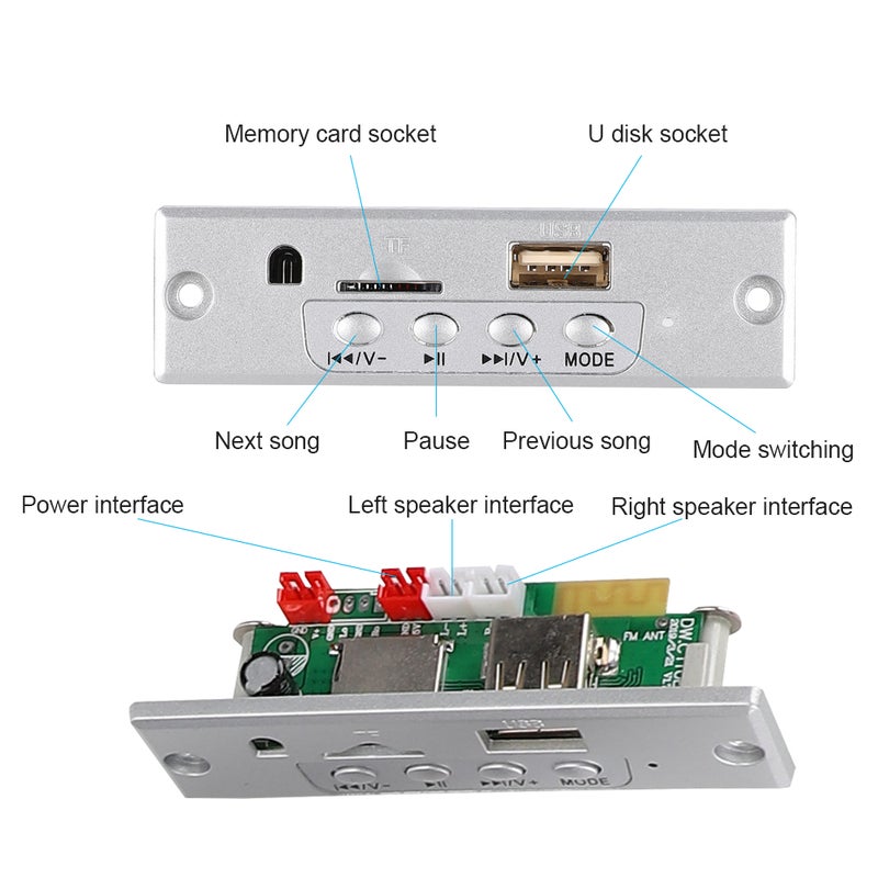 Bluetooth Speaker DIY Kit MP3 Music Pack Stereo sound 3W Mini Power Amplifier with Remote ControlBlue - Image 2