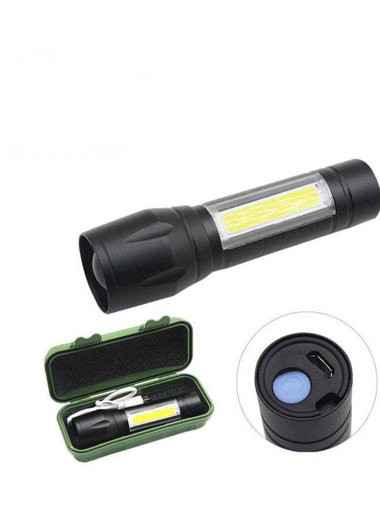 USB Rechargeable Torch, Outdoor Emergency Light Check Light XPE/COB Mini Torch, Portable Waterproof Handheld Torch for Camping, Outdoor, Emergency and Daily Use  - Image 1