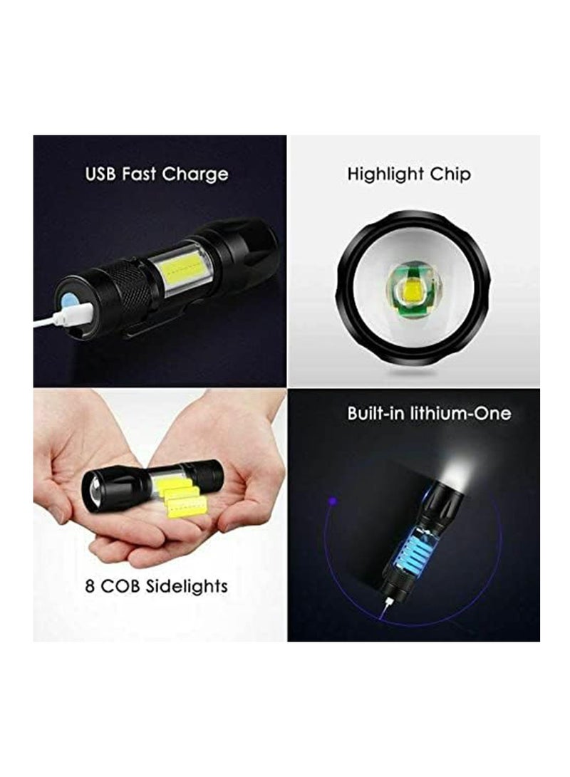USB Rechargeable Torch, Outdoor Emergency Light Check Light XPE/COB Mini Torch, Portable Waterproof Handheld Torch for Camping, Outdoor, Emergency and Daily Use  - Image 3