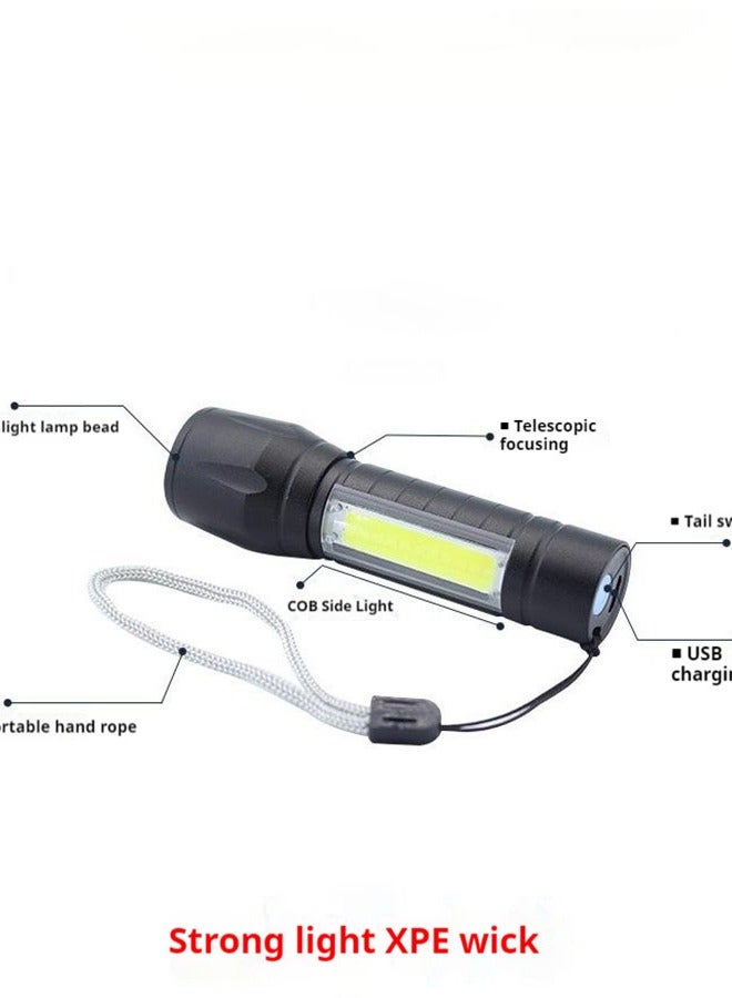 USB Rechargeable Torch, Outdoor Emergency Light Check Light XPE/COB Mini Torch, Portable Waterproof Handheld Torch for Camping, Outdoor, Emergency and Daily Use  - Image 5