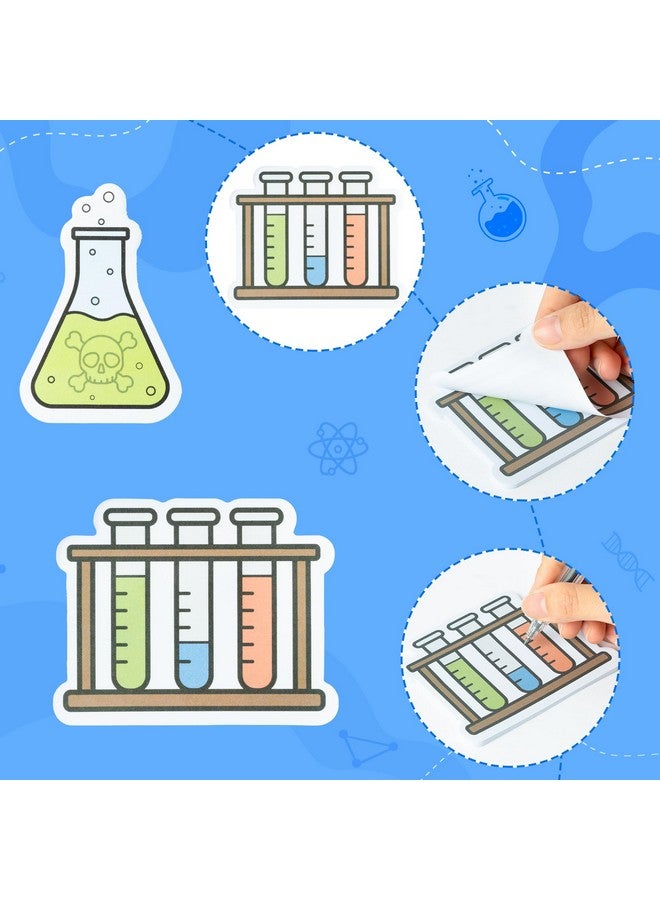 ANGOLIO ANGOLIO Funny Science Sticky Notes - 30P Cute Note Pads Test tube Heart Light Bulb and Potion Pattern Essentials Teacher Student Gifts Stationary Sticky Notes Memo Pad for Lab Back to School Supplies  - Image 2