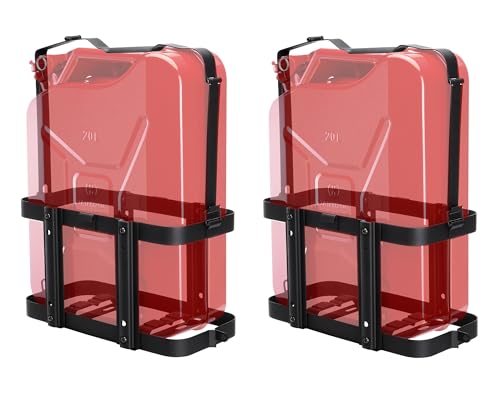 Racewill 2 Pack Upgrade Jerry Can Mounting Holders 5 Gallon 20 Liter Black Double Lockable Jerry Gas Can Holder Racks - Image 1