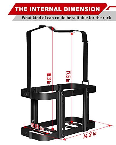 Racewill 2 Pack Upgrade Jerry Can Mounting Holders 5 Gallon 20 Liter Black Double Lockable Jerry Gas Can Holder Racks - Image 3