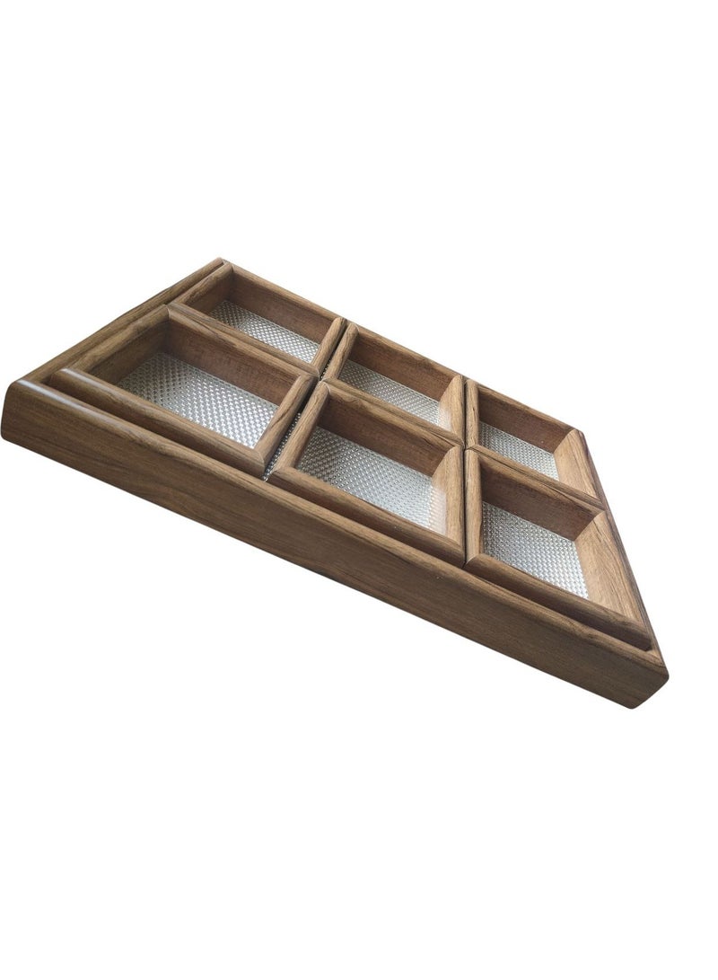 Spaceshoop Rectangular Acrylic Wood Tray 6 Pieces 40 x 27 cm - Image 4