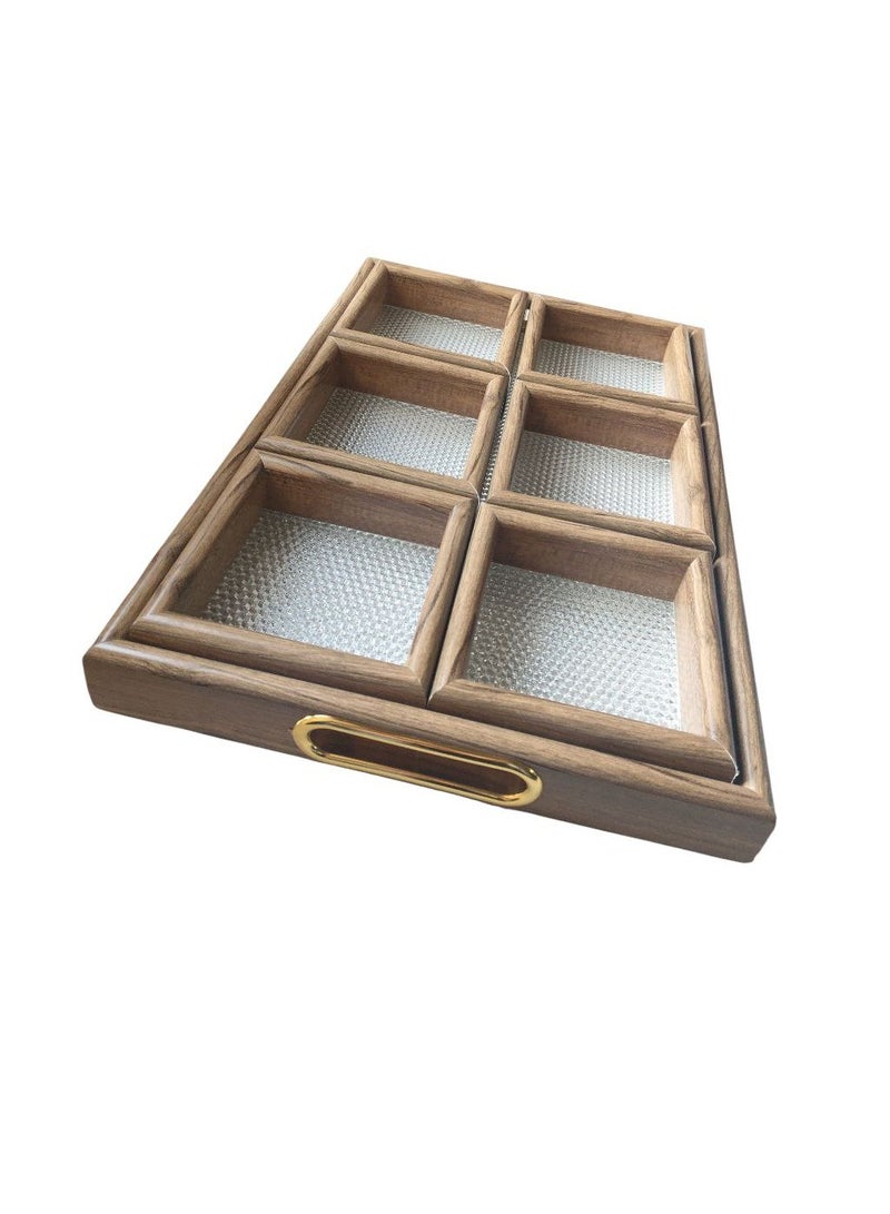 Spaceshoop Rectangular Acrylic Wood Tray 6 Pieces 40 x 27 cm - Image 3