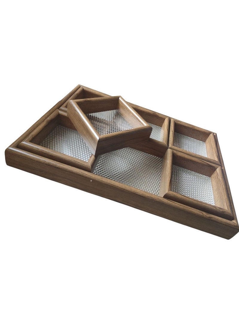 Spaceshoop Rectangular Acrylic Wood Tray 6 Pieces 40 x 27 cm - Image 2