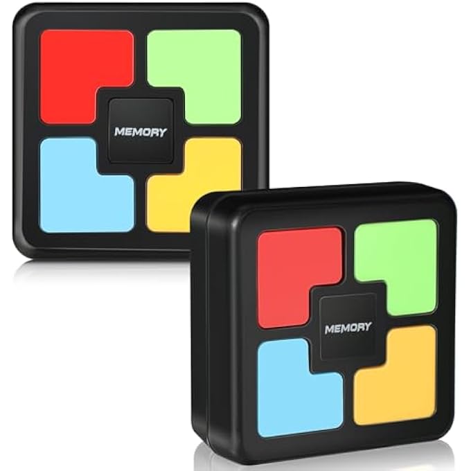 LIGHT UP MEMORY GAME HANDHELD ELECTRONIC TOYS ELECTRONICS COLOR MEMORIZING GAMES FOR KIDS AND ADULTS COLOR MEMORY QUIZ PUZZLE TOY WITH LIGHTS AND SOUNDS BIRTHDAY PARTY FAVOR GIFTS 2 PCS - Image 1