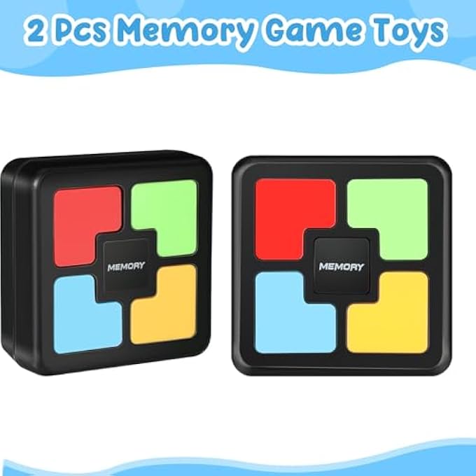 LIGHT UP MEMORY GAME HANDHELD ELECTRONIC TOYS ELECTRONICS COLOR MEMORIZING GAMES FOR KIDS AND ADULTS COLOR MEMORY QUIZ PUZZLE TOY WITH LIGHTS AND SOUNDS BIRTHDAY PARTY FAVOR GIFTS 2 PCS - Image 5
