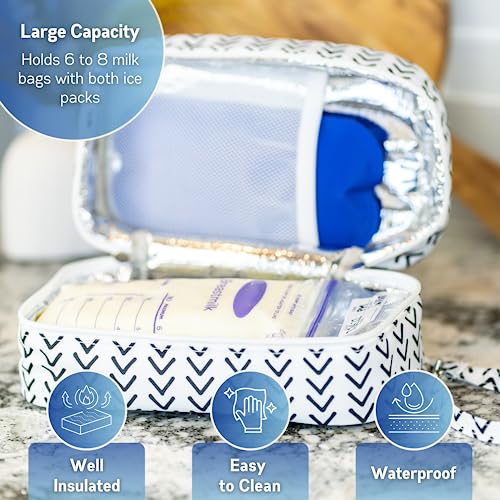 Jomaco Breastmilk Cooler Bag with Ice Pack - Insulated Breast Milk Cooler Travel Bag - Small Breastmilk Storage Bag Cooler with Detachable Wrist Strap - Image 5