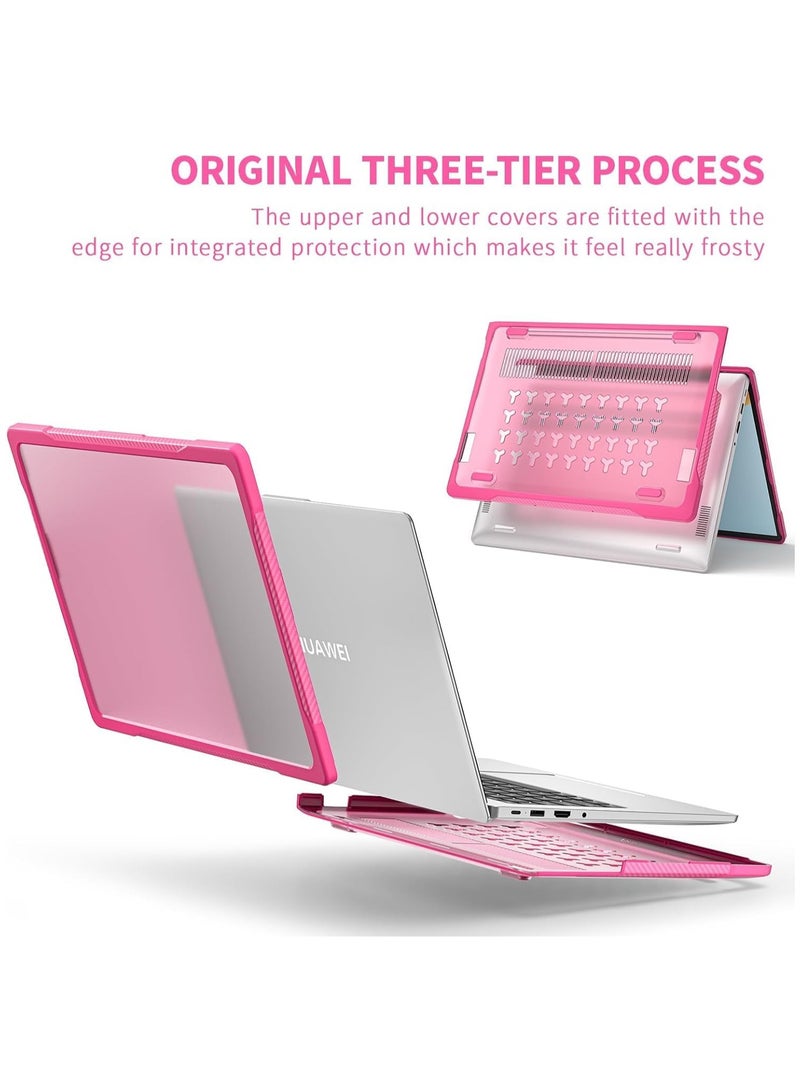 general Case Compatible with Huawei MateBook D14 /MateBook X14 Heavy Duty Rugged Full Shockproof Case,Dual Layer Laptop Transparent Hard Shell Case with TPU Frame - Image 2