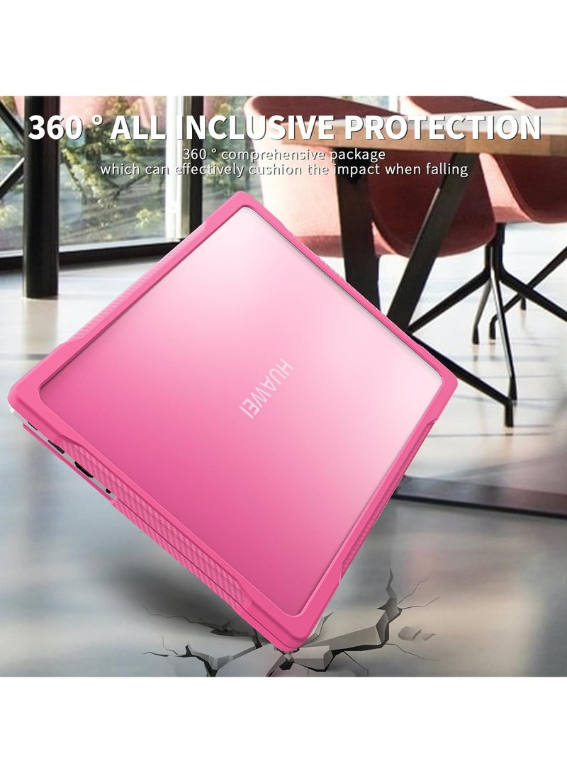 general Case Compatible with Huawei MateBook D14 /MateBook X14 Heavy Duty Rugged Full Shockproof Case,Dual Layer Laptop Transparent Hard Shell Case with TPU Frame - Image 4
