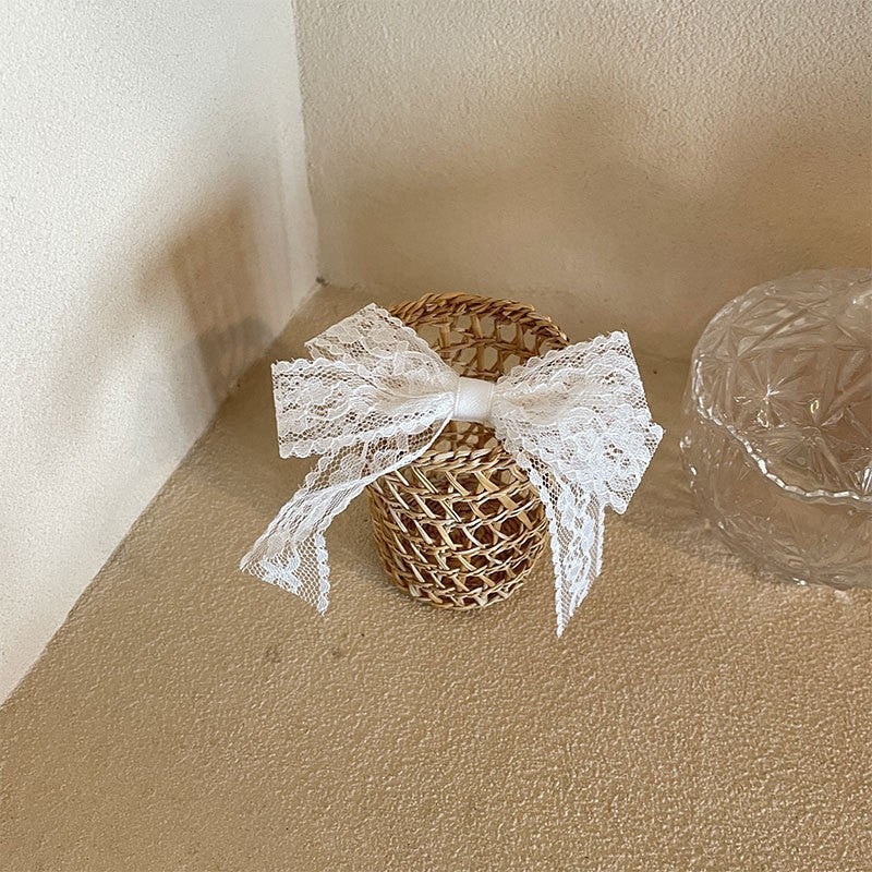 إسكدنيا Chic Lace Bow Hair Tie Elastic Band Fashion 1690 【multi-layer】】