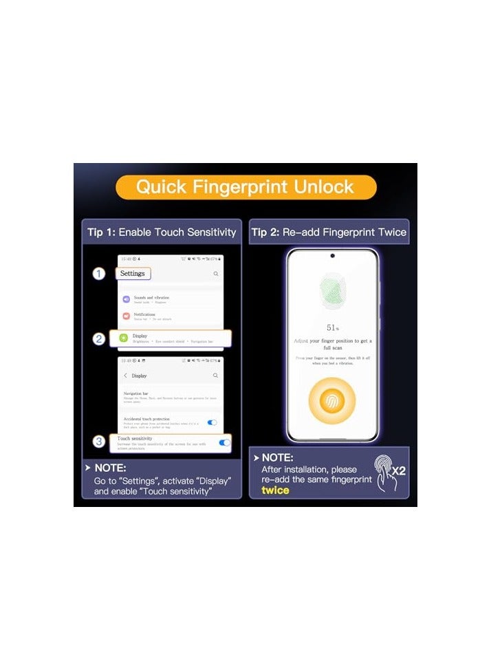 جي تيك حافظة JETech 5 في 1 لهاتف Samsung Galaxy S24+ / S24 Plus 5G مع عبوتين لكل واقي شاشة من الزجاج المقوى وواقي عدسة الكاميرا، غطاء هاتف ممتص للصدمات غير أصفر اللون (شفاف) - Image 5