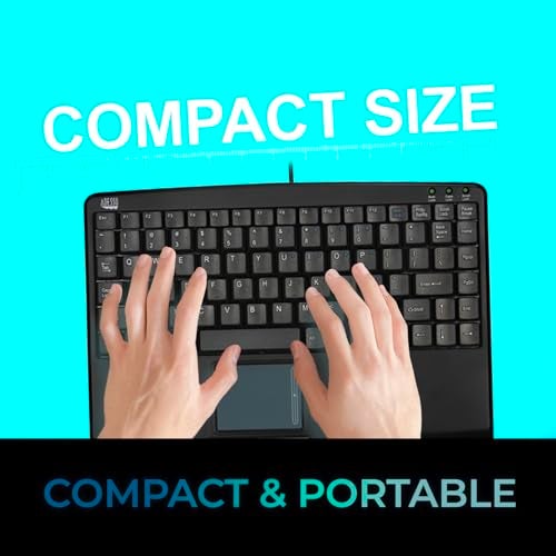 ADESSO AKB-410UB - SlimTouch Mini USB Keyboard with Built-in Touchpad - Image 2