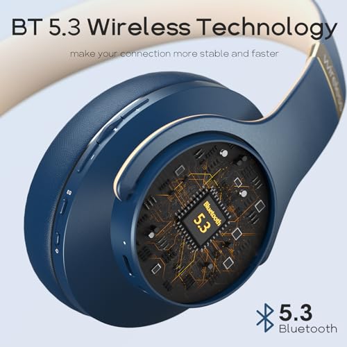 DOQAUS Bluetooth Headphones Over Ear, 90H Playtime Wireless, 3 EQ Modes, HiFi Audio & Deep Bass, ENC Noise Isolating Mic, Soft Earpads for Phone/PC - Image 5
