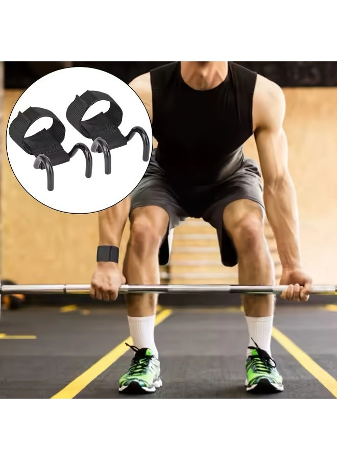 Goolsky 2pcs Powerlifting Hook Grip Strength Bar Pull-up Assist Weightlifting Hooks, Pull-Up Assist Wristband with Hook, Deadlift Booster for Dumbbells and Parallel Bars - Image 2