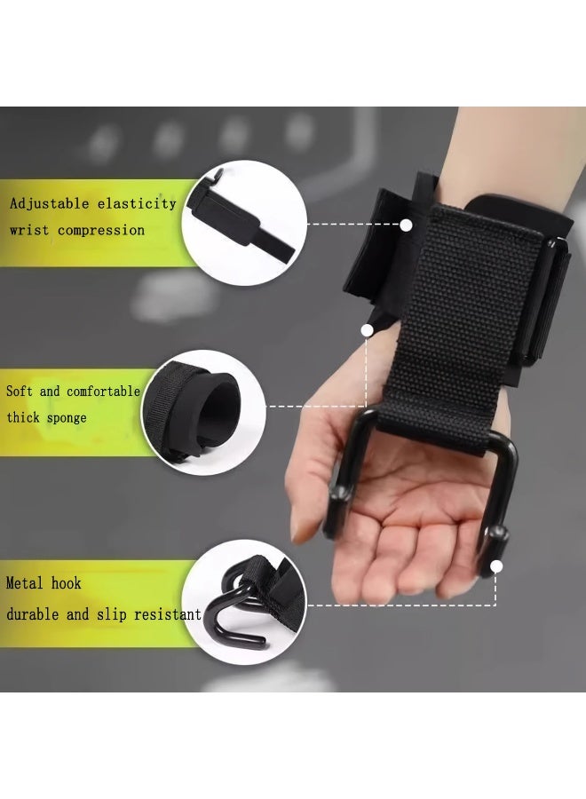 Goolsky 2pcs Powerlifting Hook Grip Strength Bar Pull-up Assist Weightlifting Hooks, Pull-Up Assist Wristband with Hook, Deadlift Booster for Dumbbells and Parallel Bars - Image 5