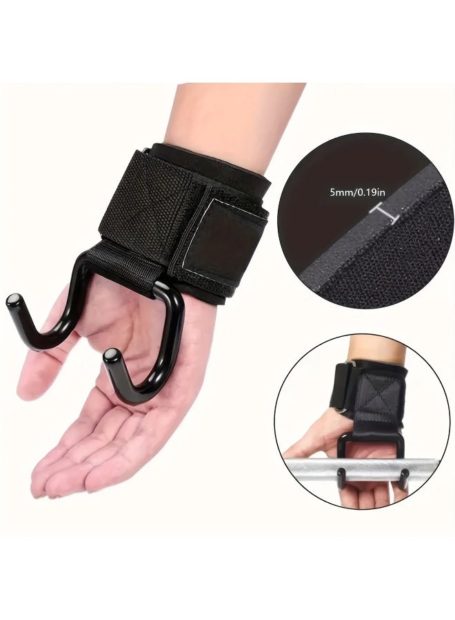 Goolsky 2pcs Powerlifting Hook Grip Strength Bar Pull-up Assist Weightlifting Hooks, Pull-Up Assist Wristband with Hook, Deadlift Booster for Dumbbells and Parallel Bars - Image 4