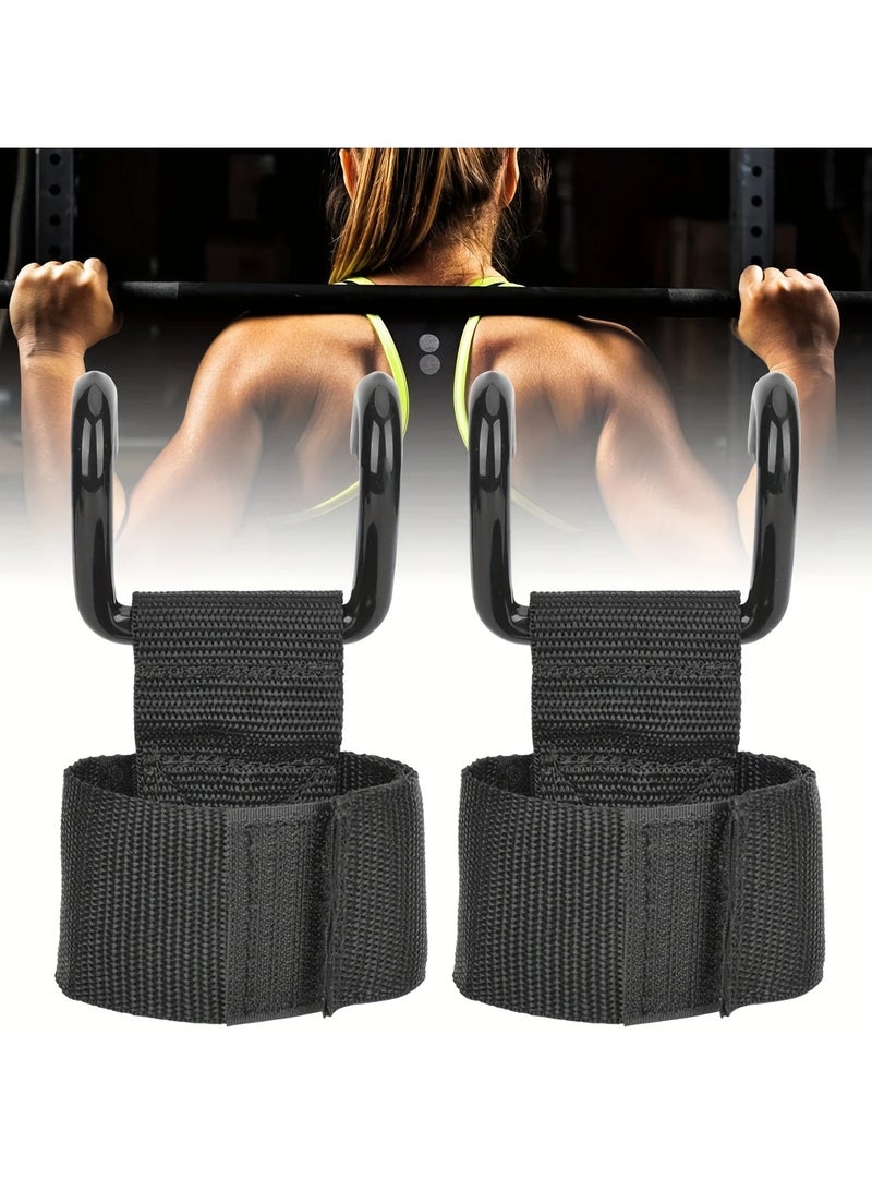 Goolsky 2pcs Powerlifting Hook Grip Strength Bar Pull-up Assist Weightlifting Hooks, Pull-Up Assist Wristband with Hook, Deadlift Booster for Dumbbells and Parallel Bars - Image 1