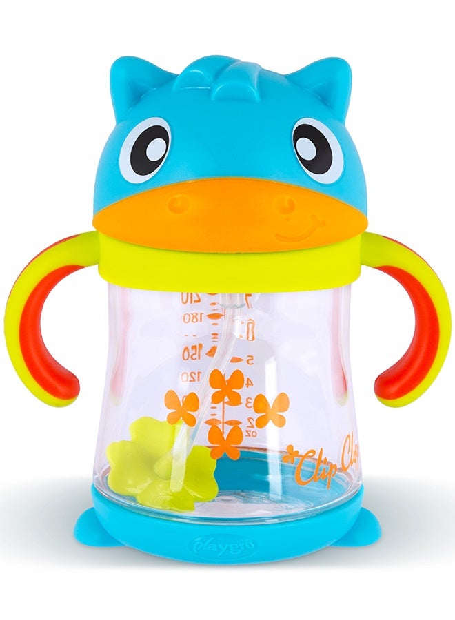 Playgro Clip Clop Weighted Straw Sippy Cup 6 Months+ – No Spill Baby Cup with Flexible Weighted Straw, Easy Grip Handles, Tritan Material, Toddler Training Cup for Everyday Use - Image 1