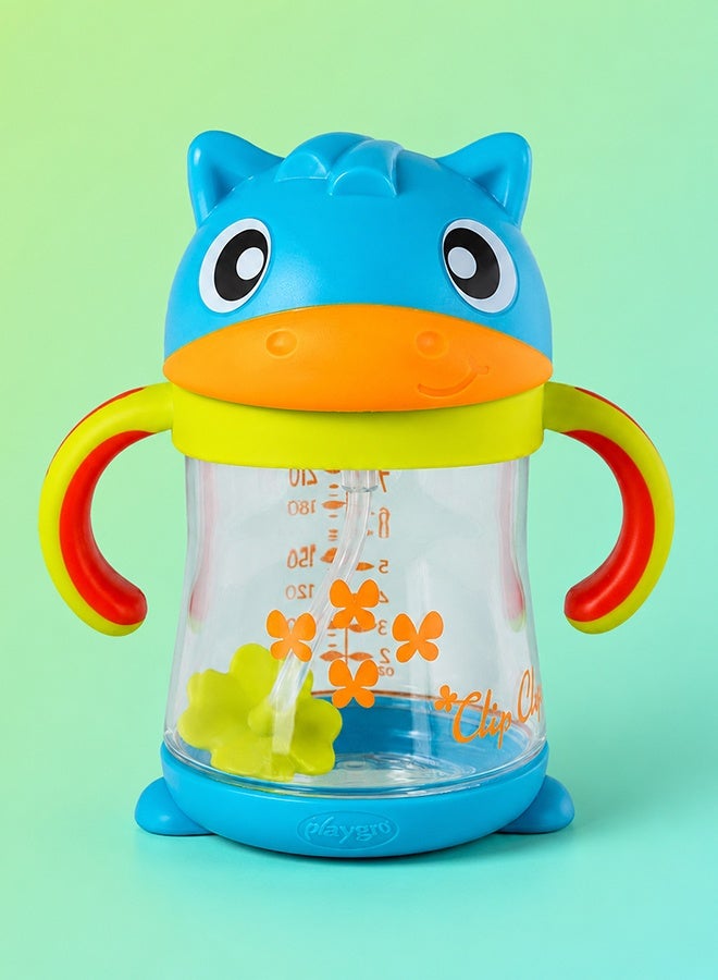 Playgro Clip Clop Weighted Straw Sippy Cup 6 Months+ – No Spill Baby Cup with Flexible Weighted Straw, Easy Grip Handles, Tritan Material, Toddler Training Cup for Everyday Use - Image 3