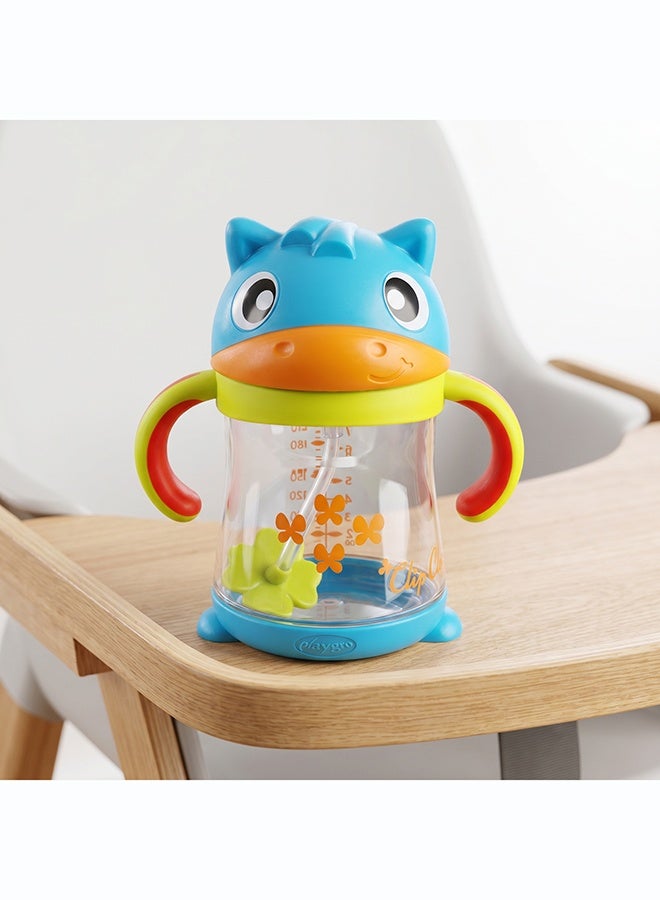 Playgro Clip Clop Weighted Straw Sippy Cup 6 Months+ – No Spill Baby Cup with Flexible Weighted Straw, Easy Grip Handles, Tritan Material, Toddler Training Cup for Everyday Use - Image 4