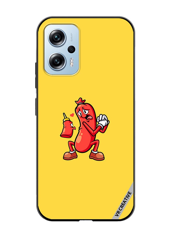 VR CREATIVE Protective Case Cover For Xiaomi Poco X4 GT Ketchup Love Sausagel Design Multicolour - Image 1