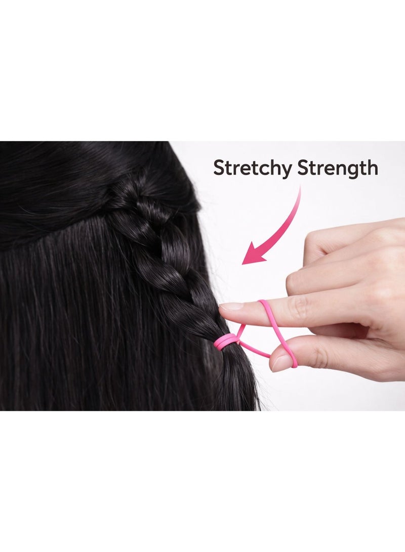 Jagravo 1100 Pcs Multicolor Mini Elastic Hair Bands – Soft Poly Rubber Hair Ties for Baby Girls & Kids – Gentle No Pull Ponytail Elastics – Durable Hair Bands for Daily Styling - Image 4