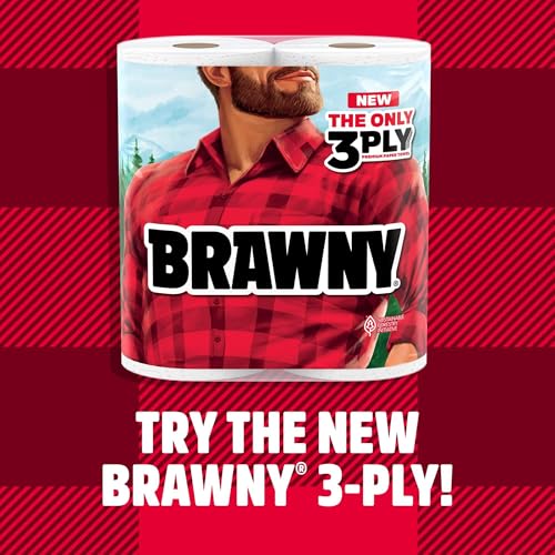Brawny Tear-A-Square Paper Towels, 6 Double Rolls = 12 Regular Rolls, 3 Sheet Sizes (Quarter, Half, Full), Strength for All Messes, Cleanups, and Meal Prep - Image 2