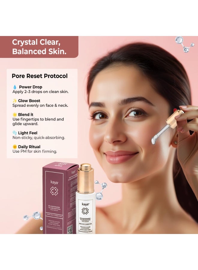 Kaya 10% Niacinamide + 1% Azeloglycina Serum | Zinc PCA, Vitamin E | Dermatologist-Developed | 22 Years Expertise | Acne Mark Corrector, Pore Refiner, Oil Control | 30ml - Image 4