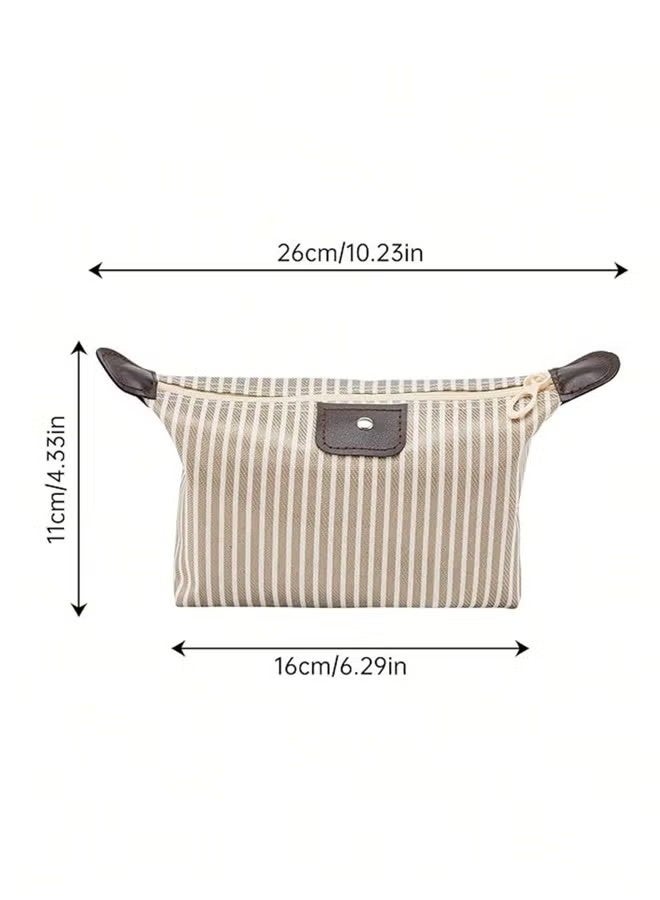 3-piece makeup bag set, quilted makeup bag, large makeup bag, cute cotton makeup bag for women, travel toiletry storage bag, daily storage bag, suitable for work/business trips/travel, great gift choice - Image 5