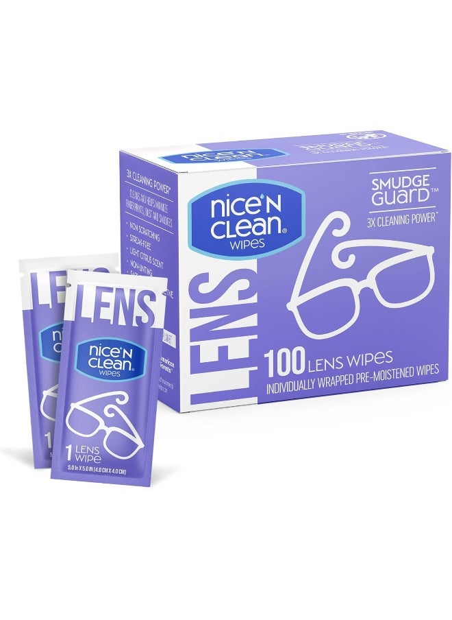 Nice 'n Clean SmudgeGuard Lens Cleaning Wipes (100 Total Wipes) | Pre-Moistened Individually Wrapped Wipes | Non-Scratching & Non-Streaking | Safe for Eyeglasses, Goggles, & Camera Lens - pzsku/Z76B990EC265FEDDF9661Z/45/_/1741000267/51405ab6-1a33-4963-90e6-850f60280161