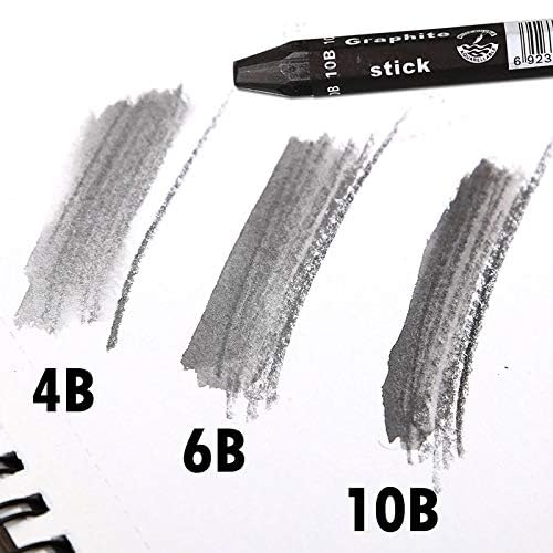 deziine deziine Graphite Stick Set Water Soluble 4B 6B 10B Art Drawing Supplies for Sketch Shading Pencils Artist Sketching 3 Pcs  - Image 2