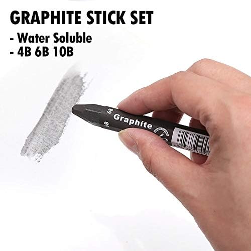 deziine deziine Graphite Stick Set Water Soluble 4B 6B 10B Art Drawing Supplies for Sketch Shading Pencils Artist Sketching 3 Pcs  - Image 5