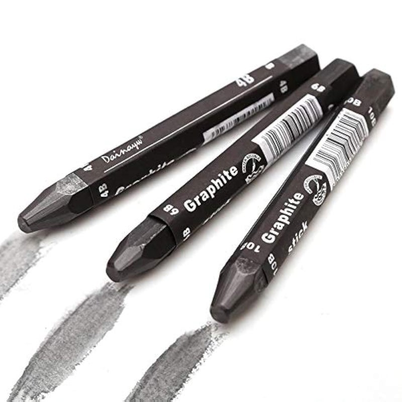 deziine deziine Graphite Stick Set Water Soluble 4B 6B 10B Art Drawing Supplies for Sketch Shading Pencils Artist Sketching 3 Pcs  - Image 1