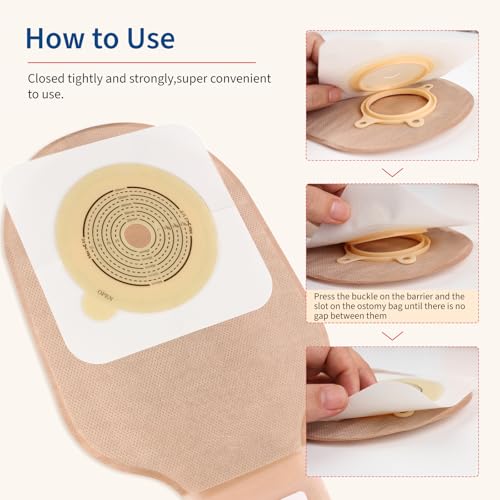 DERAYMI 22 PCS Ostomy Supplies 2 Piece Colostomy Bags, Two Piece Drainable Ostomy Pouch with Hook-and-Loop Closure for Ileostomy Stoma Care, Cut-to-Fit (16 x Bags+6 x Barriers) - Image 4