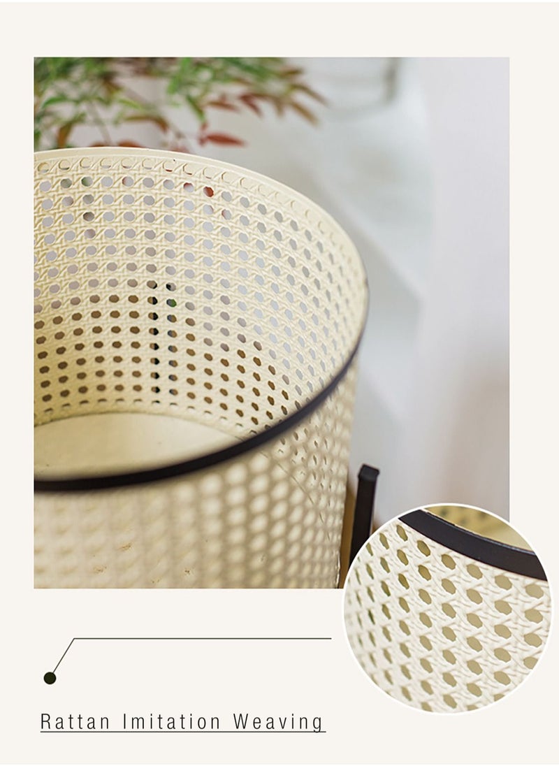 Merry Moments Rattan Imitation Weaving Planter Stand Plant Holder Flower Stand Plant Pot Holder Metal Black Sand Colour with Containers for Indoor and Outdoor Plant 1 Pcs L25xH80xW25  - Image 4