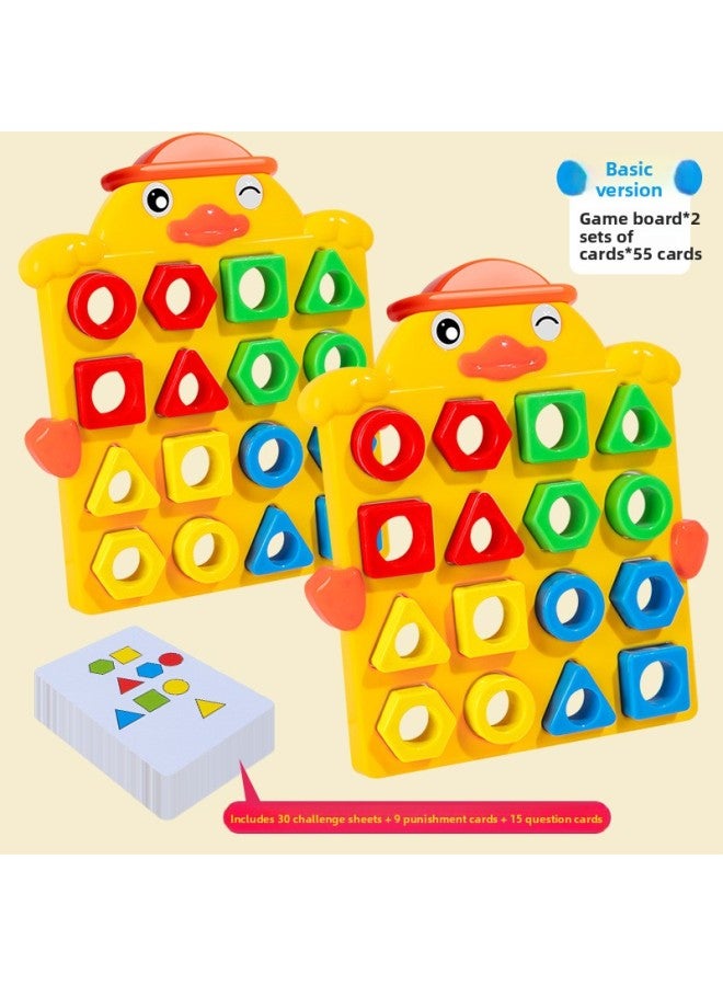 Geometric Shape Matching Children's Early Education Educational Toys 3-6 Years Old Montessori Parent-child Interactive Battle Board Game Boys And Girls