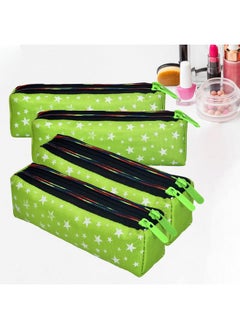 Kuber Industries Makeup Pouch | Rexine Cosmetic Pouch | Travel Makeup Pouch For Girls | Storage Makeup Bag | Star Makeup Pouch | Pack Of 4 | Green  - Image 1